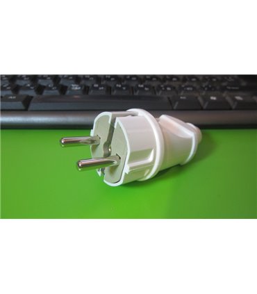 Вылка электрическая белая B16-302 250V 16A (12355)