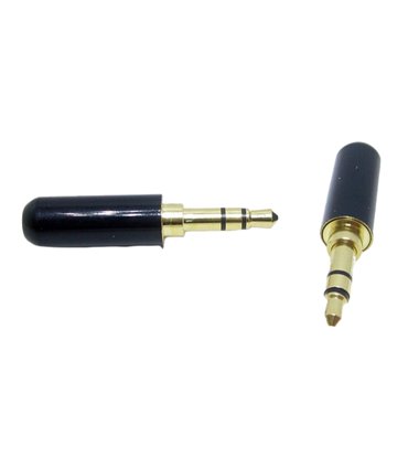 Аудио штекер медный позолоченный стерео 3.5мм mini jack 24K (16348)