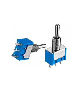 Тумблер MTS-103 2-контактный с качающейся головкой без гайки (17677)