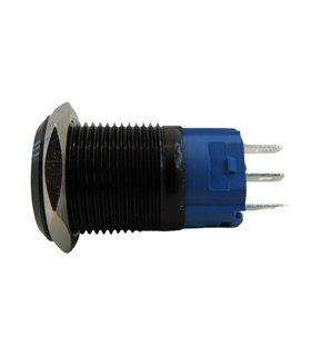 Кнопка антивандальная 16мм черная без фиксации 220VAC (17224)