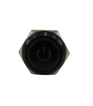 Кнопка антивандальная 16мм черная power selflock с подсветкой 220VAC (17226)