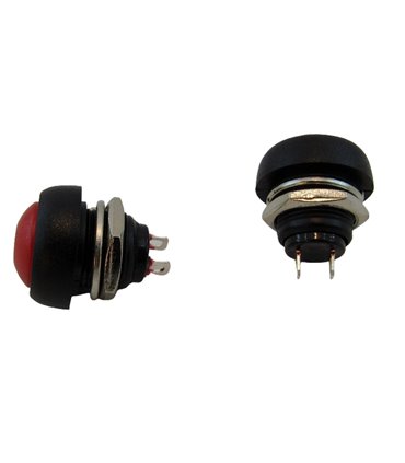 Водостойкий переключатель кнопка без фиксации PBS-33B красный 12мм (17575)