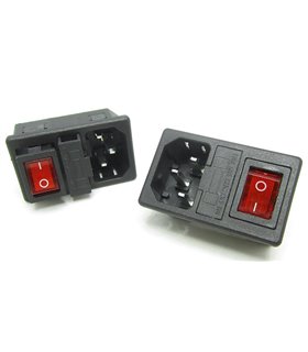 Разъем питания типа AC-01 гнездо с выключателем и предохранителем (15512) Разъем питания типа AC-01 гнездо с выключателем и предохранителем (15512)