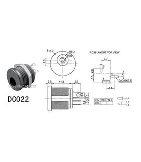 Разъем питания DC-022 DC022 5.5*2.1mm под монтаж в корпус (17183)