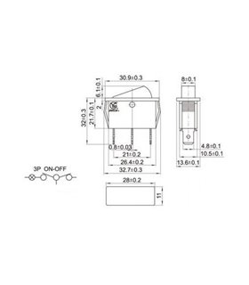 Переключатель монтажный KCD3-101N KCD3 черный 15A 250V (11878)