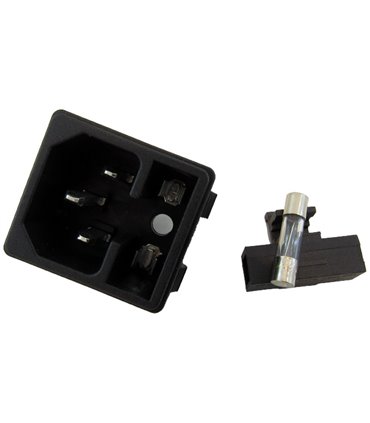 Разъем коннектор силовой под пайку AC 220V IN с предохранителем (12850)