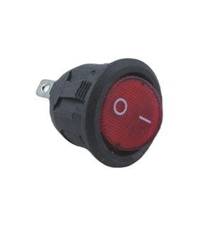 Переключатель круглый KCD1-105 20мм с подсветкой 3pin две позиции (19038)