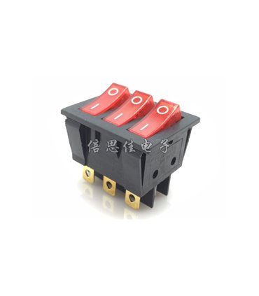 Тройной переключатель красный KCD3 15A 250V AC (12015)