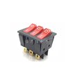Тройной переключатель красный KCD3 15A 250V AC (12015)