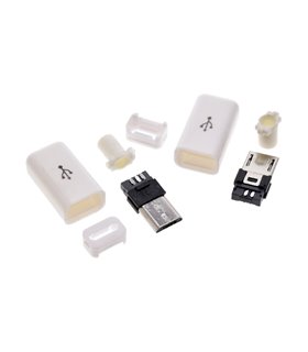 Штекер разборной micro usb белый для замены в кабелях (17397)