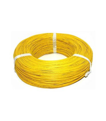 Монтажный кабель силиконовый 26awg UL3239 1.5мм 180С желтый 1м (16980)