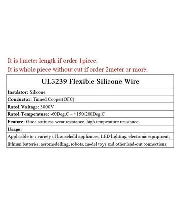 Монтажный кабель силиконовый 26awg UL3239 1.5мм 180С белый 1м (16981)