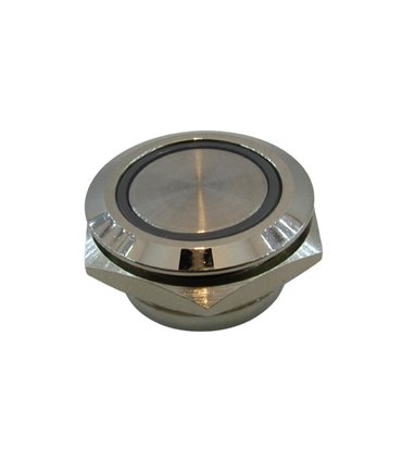 Кнопка антивандальная 19мм желтая без фиксации с подсветкой 24VDC (17218)