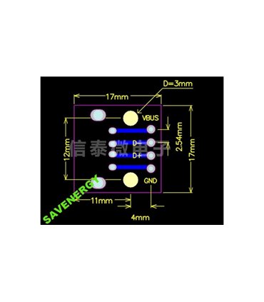 Адаптер USB DIP 4-Pin 2.54mm на плате (10107)