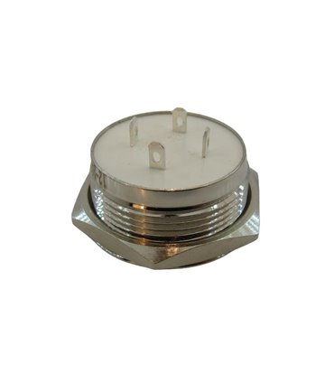 Кнопка антивандальная тактовая без фиксации хром 22мм зеленый цвет (18102)