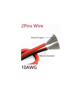 Кабель силиконовый термостойкий 10AWG 5.3кв.мм черный 1м (19203)