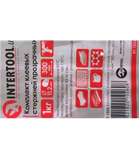 Прозрачный клеевый стержень INTERTOOL RT-1025 11.2мм 300мм (18545) Прозрачный клеевый стержень INTERTOOL RT-1025 11.2мм 300мм (18545)