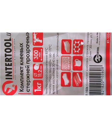 Прозрачный клеевый стержень INTERTOOL RT-1025 11.2мм 300мм (18545)