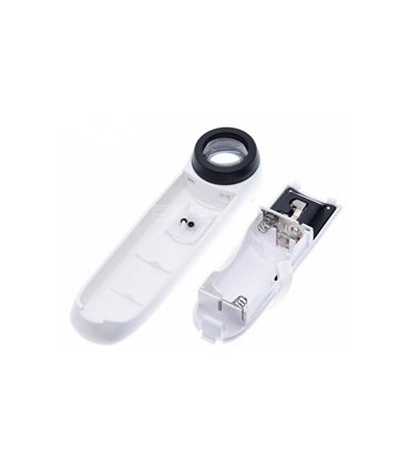 Лупа ручная с подсветкой MG6B-1 2 LED 40*21мм (17240)