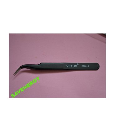 Стальной антистатический пинцет ESD-15 VETUS (10095)