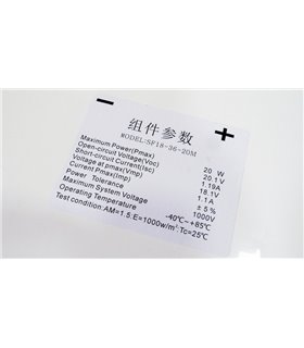 Солнечная панель 20W 18V 390*350мм (17384)