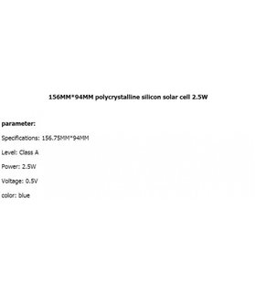 Фотоэлемент поликремний A-класс 156*94мм 0.5V 2.5W poly (16174)