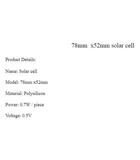 Фотоэлемент поликремний 78*52мм 0.5V 0.7W poly (16172)