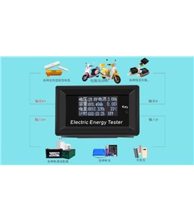 Цифровой тестер ваттметр 7 в 1 с OLED-дисплеем DC 300V 20A (14642)