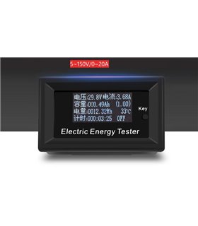 Цифровой тестер ваттметр 7 в 1 с OLED-дисплеем DC 300V 20A (14642)