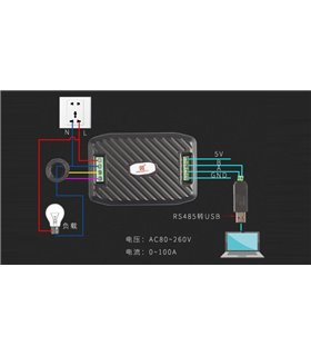 Ваттметр переменного тока Peacefair PZEM-016 RS485 Modbus 100A Split-CT (16651)