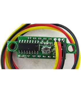 Вольтметр миниатюрный DC 4-30V 0.28 дюйма красный (18694)