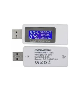 Тестер USB-тестер Keweisi KWS-1705A для измерения напряжения емкости тока (18946)
