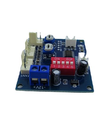 Термостат с контроллером кулера регулятор скорости вентилятора на 3 выхода 12V (19004)