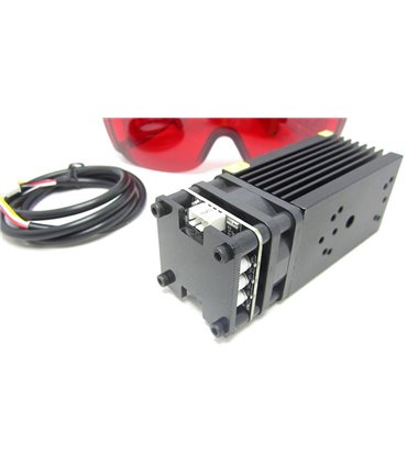 Лазерный модуль с драйвером и вентилятором 3pin PWM 450nm 6W (15989)