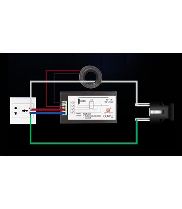 Счетчик электричества ваттметр AC 80-260V 100A PEACEFAIR PZEM-061 с шунтом (10540)