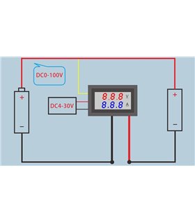 Амперметр вольтметр цифровой 10А (10564)