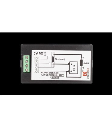 Ваттметр вольтметр амперметр DC 6.5-100V 50A PEACEFAIR PZEM-051 с шунтом (10584)