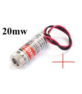 Лазер лазерный модуль с фокусировкой 20mw 3V крест красный 12*35мм (15950)