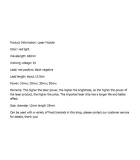Лазер лазерный модуль с фокусировкой 20mw 3V крест красный 12*35мм (15950)