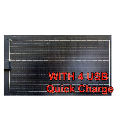 Солнечная зарядная станция полугибкая черная 25W Quick Charge 4*USB (18641)