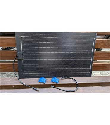 Солнечная зарядная станция полугибкая черная 25W Quick Charge 4*USB (18641)