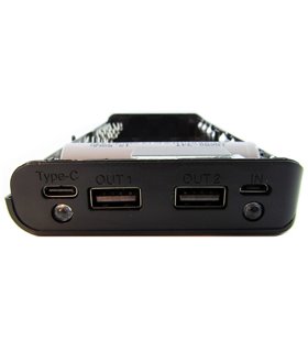 Корпус Power Bank c дисплеем LCD 8*18650 5V 2.8A 2*USB черный (18806)