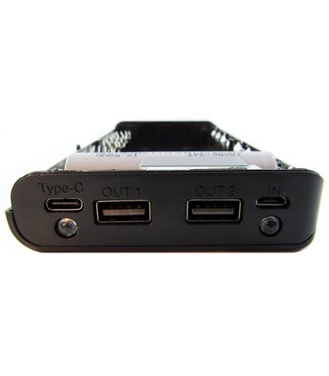 Корпус Power Bank c дисплеем LCD 8*18650 5V 2.8A 2*USB черный (18806)