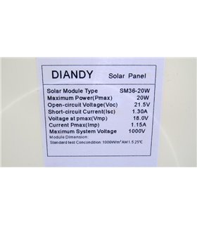 Солнечная панель гибкая 20W 18V 420*340мм (18636)