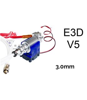 Комплект экструдер E3D V5 под нить 3.0mm длинный с трубкой и вентилятором (16338)