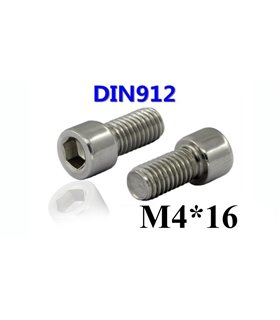 Болт метрический с шестигранной головкой сталь DIN912 M4*16 (16140)