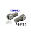 Болт метрический с шестигранной головкой сталь DIN912 M4*16 (16140)