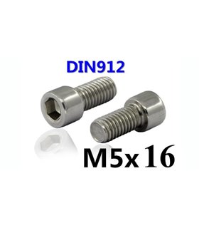 Болт метрический с шестигранной головкой DIN912 M5*16 (16139)