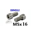 Болт метрический с шестигранной головкой DIN912 M5*16 (16139)