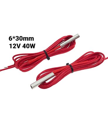 Нагреватель керамический 12V 40W для 3D-принтера 6*30mm (16241)